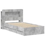 vidaXL Cadre de lit avec rangement Gris béton 80 x 200 cm