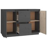 vidaXL Buffet Gris 111x34x75 cm Bois massif de pin