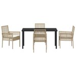 vidaXL Ensemble de salle à manger pour jardin 5 Pièces Beige Poly rotin