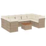 vidaXL Salon de jardin avec coussins 10 Pièces beige résine tressée