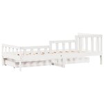 vidaXL Lit de jour et tiroirs sans matelas blanc 80x200 cm bois massif