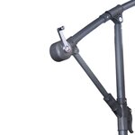 Parasol déporté rond 350 cm blanc en aluminium