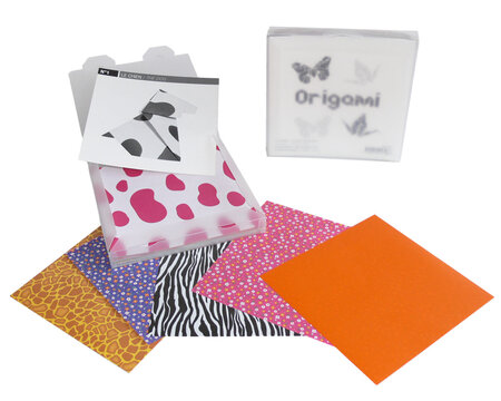 Papier Origami Boite de 100 feuilles + 10 fiches