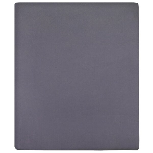 vidaXL Draps-housses Jersey 2 Pièces Anthracite 140x200 cm Coton