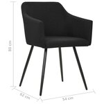 vidaXL Chaises à manger lot de 2 noir tissu