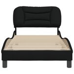 vidaXL Cadre de lit sans matelas Hvar noir 90x200 cm tissu