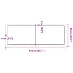 vidaXL Dessus de table 140x50x(2-6) cm bois de chêne massif non traité