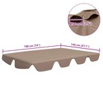 vidaXL Toit de rechange de balançoire taupe 188/168x145/110 cm