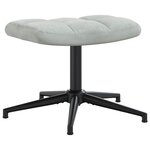 vidaXL Chaise de relaxation avec tabouret Gris clair Velours