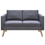vidaXL Ensemble de canapés à 2 places et à 3 places Tissu Gris foncé
