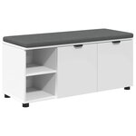 vidaXL Banc d'entrée avec coussin Uni Blanc 100 x 38 x 46 cm