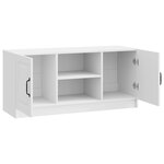 vidaXL Meuble TV Blanc brillant 102 x 34 5 x 47 cm Bois d'ingénierie