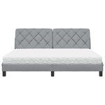 vidaXL Lit avec matelas gris clair 180x200 cm tissu