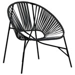 vidaXL Chaise œuf de jardin noir résine tressée