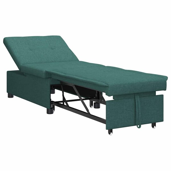 vidaXL Canapé-lit escamotable Vert foncé 194 x 50 x 82 cm tissu