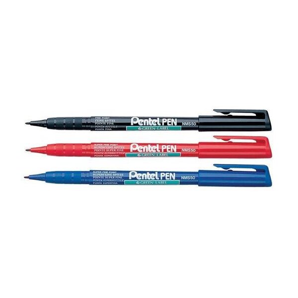 marqueur permanent GREEN-LABEL NMS50  rouge x 12 PENTEL