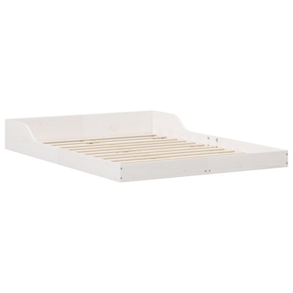vidaXL Cadre de lit Blanc 135 x 190 cm Bois massif en pin