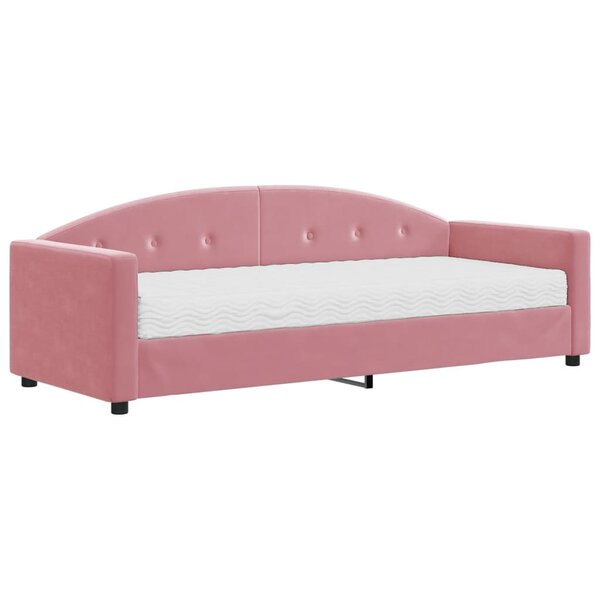 vidaXL Lit de jour avec matelas rose 80x200 cm velours