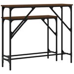 vidaXL Tables console 2 Pièces chêne marron bois d'ingénierie