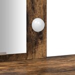 vidaXL Coiffeuse avec Lumières LED Chêne Fumé 102x33x135 cm