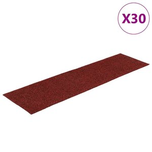 vidaXL Tapis d'escalier autocollants 30 pièces 76 x 20 cm Rouge bordeaux Rectangulaire