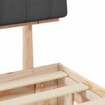 vidaXL Cadre de lit avec tête de lit rembourrée Gris foncé