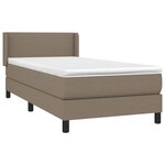 vidaXL Sommier à lattes de lit avec matelas Taupe 90x190 cm Tissu