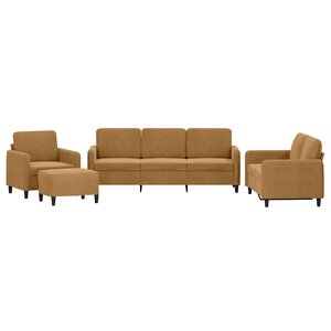 vidaXL Ensemble de canapés 4 Pièces marron velours