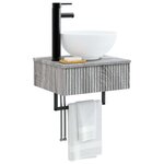 vidaXL Basin de lavage mural Sonoma gris 40 x 35 x 39 cm