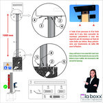 Poteau universel pour boites aux lettres - 80 x 80 x 1000 mm  Aluminium Modèle Mauna Loa