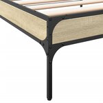 vidaXL Cadre de lit chêne sonoma 90x190 cm bois d'ingénierie et métal