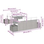 vidaXL Ensemble de canapé de jardin 6 Pièces Gris Poly rotin