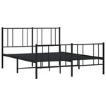 vidaXL Cadre de lit métal sans matelas avec pied de lit noir 120x190cm