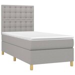 vidaXL Sommier à lattes de lit et matelas et LED Gris clair 90x200 cm