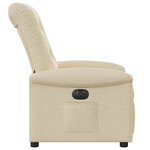 vidaXL Fauteuil inclinable électrique Crème Tissu