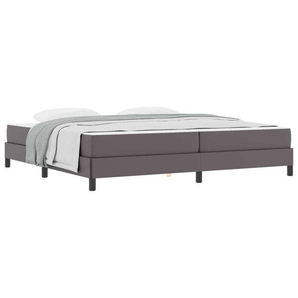 vidaXL Cadre de lit avec matelas Gris 200 x 200 cm tissu