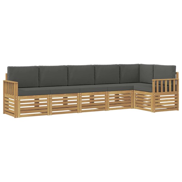 vidaXL Ensemble de canapés d'extérieur 6 Pièces Blanc et anthracite