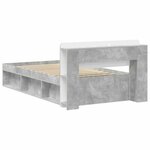 vidaXL Cadre de lit avec rangement Gris béton 75 x 190 cm