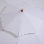 Parasol en bois peuplier droit 2 toit polyester 180 g/m² dia. 2 7 x 2 6H m blanc