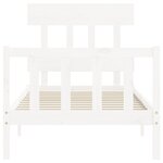 vidaXL Cadre de lit sans matelas blanc bois de pin massif