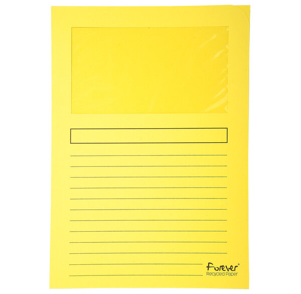 Paquet 25 chemises à fenêtre FOREVER Jaune EXACOMPTA