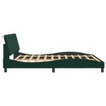 vidaXL Cadre de lit avec LED sans matelas Hanko vert foncé 180x200 cm velours