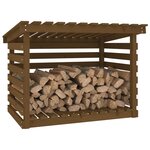 vidaXL Support bois de chauffage Marron miel 108x73x79 cm Bois pin