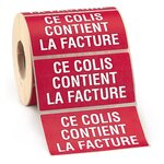 Étiquette d'expédition ce lot contient la facture (lot de 500)