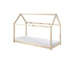 Lit cabane naturel avec matelas