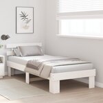 vidaXL Cadre de lit avec tête de lit Blanche 100x200 cm Bois massif Pin