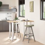 vidaXL Pieds de table de bar en T  2 pièces  blanc  60 x 35 x (100-101) cm  acier
