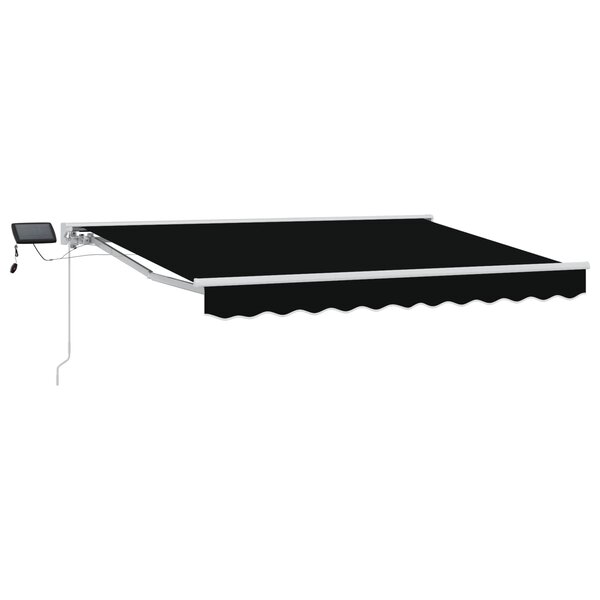 vidaXL Cadre de store manuel avec LEDs Noir et Blanc 3 x 2 5 m