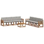 vidaXL Ensemble de canapés d'extérieur 9 pc Gris Naturel et Clair