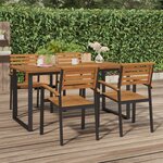 vidaXL Table de jardin et pieds en forme de U 160x80x75 cm bois acacia
